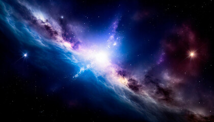 Fototapeta na wymiar 宇宙空間の中に広がる星雲