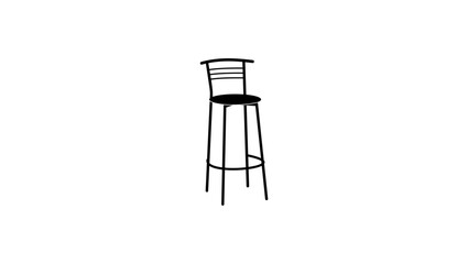 Bar stool, black isolated silhouette