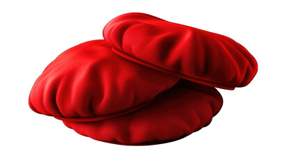 Set of Red Berets Isolated on Transparent or White Background, PNG - obrazy, fototapety, plakaty