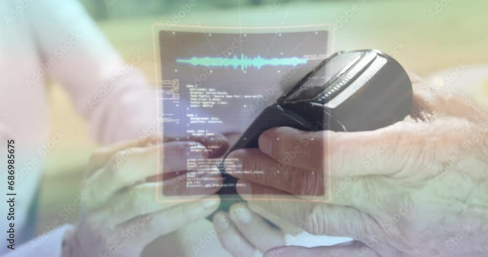 Poster animation of data processing over contactless payment on terminal