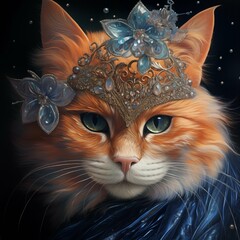 Orange British Shorthair made with ai