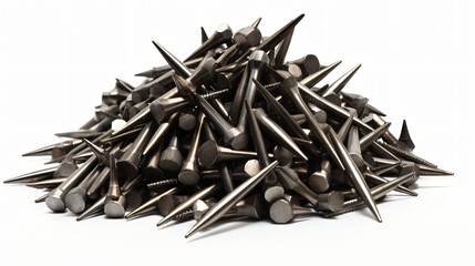 Heap of metal nails - obrazy, fototapety, plakaty