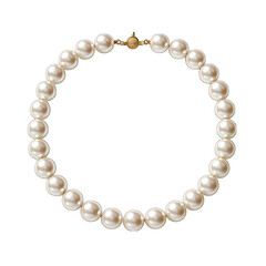 Obraz premium White Pearl Necklace Isolated on Transparent or White Background, PNG