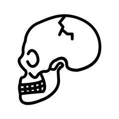 Black line icon for Skull fracture