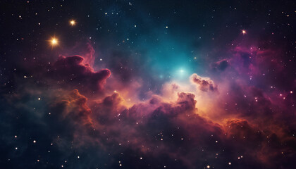 Obraz na płótnie Canvas Colorful Space Cloud Star Dust in Galaxy Background Wallpaper