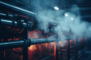 Smoke from pipes of a metallurgical plant - obrazy, fototapety, plakaty