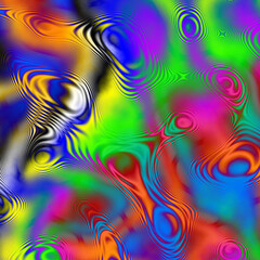 Fototapeta premium Abstract colorful wavy groovy psychedelic background