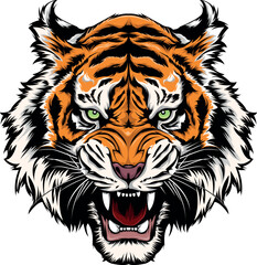  illustration vector graphic of angry tiger  mascot good for logo sport ,t-shirt ,logo
