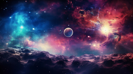 Beautiful Planet in Space Abstract Background - obrazy, fototapety, plakaty