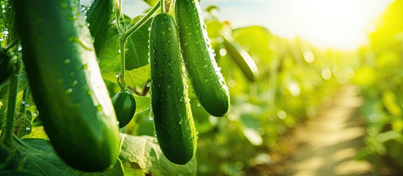 Organic cultivation of greenhouse cucumbers results in a high-quality cucumber harvest and stunning imagery.
