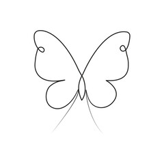 Butterfly  single continuous one line out line vector art  drawing  and tattoo design