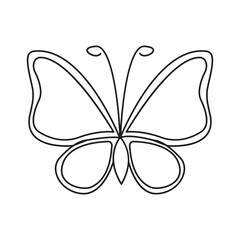 Fototapeta premium Butterfly single continuous one line out line vector art drawing and tattoo design