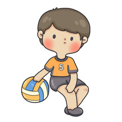 Playing volleyball 