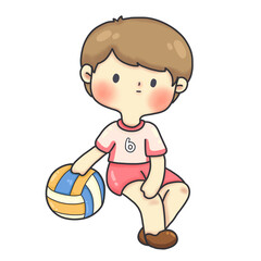 Playing volleyball 