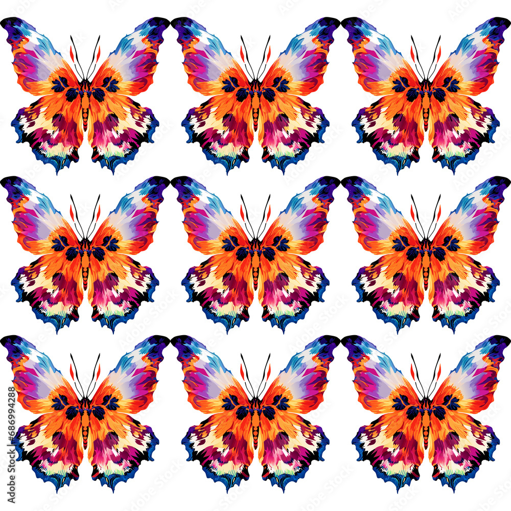 Poster seamless pattern with butterflies