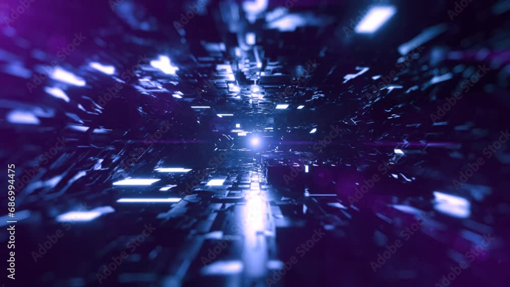 Canvas Prints flying through an abstract futuristic sci-fi tunnel, 4k seamless loop