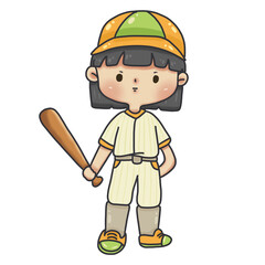 Cartoon baseball player 