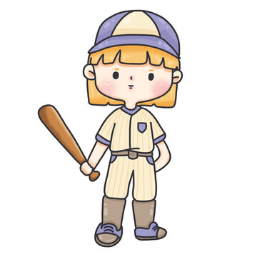 Cartoon baseball player 