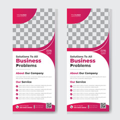 Creative business agency roll up banner design or pull up banner template