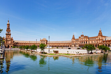 Fototapeta premium Panoramic view of Plaza de Espana in Seville, Andalusia, Spain