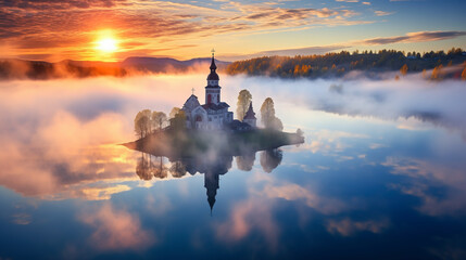Beautiful Landscape with a Church