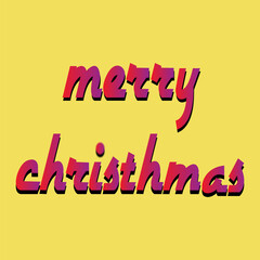 merry christmas text on yellow background
