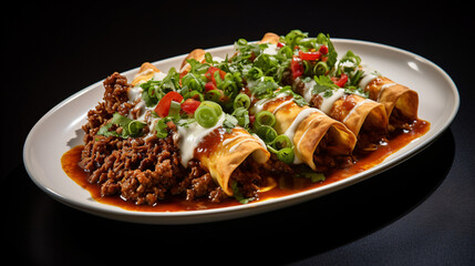 Plate of Mexican Beef Enchiladas