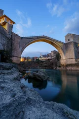 Papier Peint photo Stari Most Stari Most, 16th century Ottoman bridge in Mostar, Bosnia