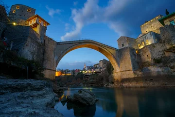 Fotobehang Stari Most Stari Most, 16th century Ottoman bridge in Mostar, Bosnia