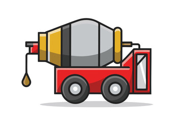 truck with cement mixer