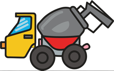 truck with cement mixer