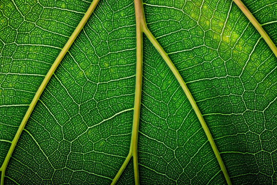 background natural texture green foliage, leaf macro structure