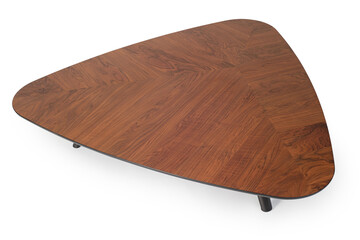 Modern Sullivan Coffee Table walnut top with aluminum legs
