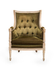 Fototapeta premium rench style armchair White Lacquered and Velvet Upholstered Armchair 