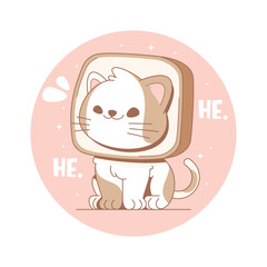 funny cat meme vector 