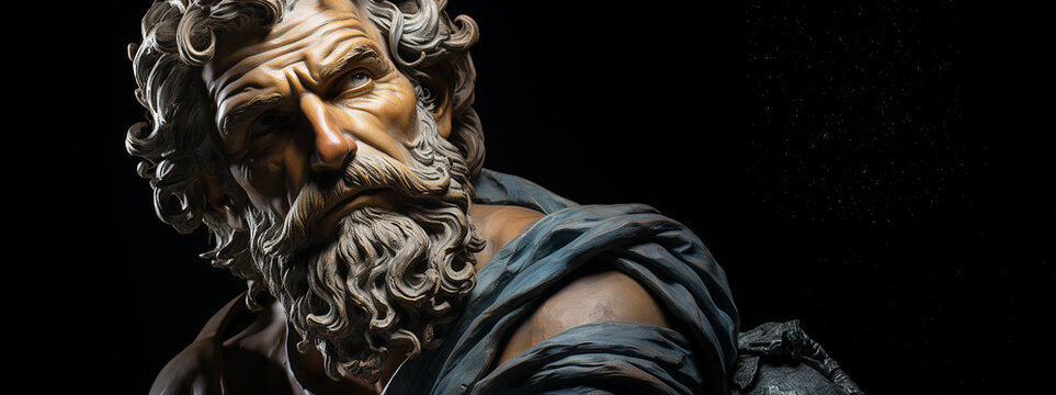 Epictetus ancient Greek philosopher. copy space