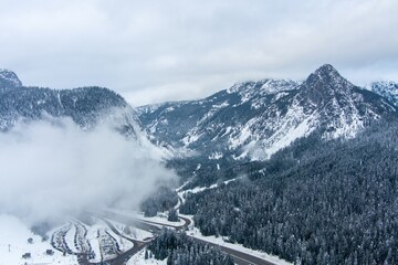 Snoqualmie Pass, Washington in December