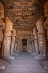 Pharaoh statues inside the Great Temple of Ramses II, Abu Simbel