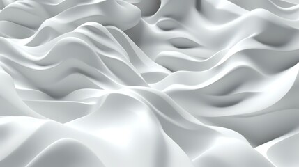 Obraz premium Abstract background of the white wavy fabric. 3d rendering, 3d illustration.