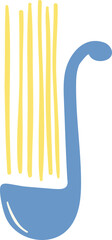 Laddle with spaghetti Cooking Illustration