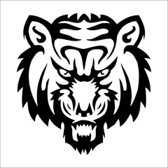 Realism Touch Striking Black and White Tiger Tattoo Design