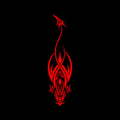 Abstract Artistry: Succubus Y2K Womb Tattoo in Monochrome Neotribal Style