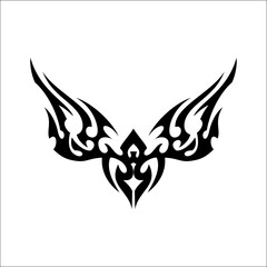 Obraz premium Abstract Artistry: Succubus Y2K Womb Tattoo in Monochrome Neotribal Style