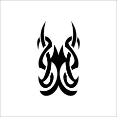 Abstract Artistry: Succubus Y2K Womb Tattoo in Monochrome Neotribal Style