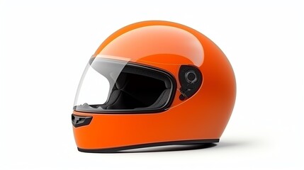 an orange motorcycle helmet