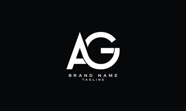 NAG, NGA, ANG, AGN, GAN, GNA, Abstract initial monogram letter alphabet logo design
