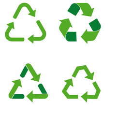 Recycle icon symbol vector. Recycling and rotation arrow icon pack