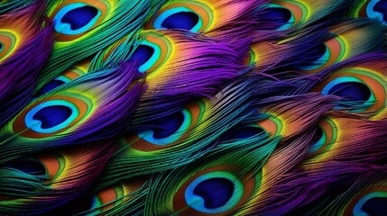 peacock feathers background generated by AI tool 