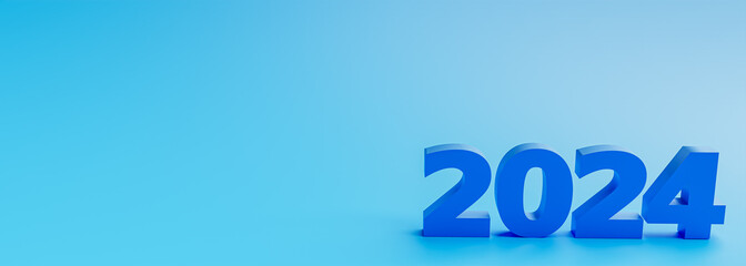 2024 new year concept. Empty space for text on a clean background. Celebrate the future