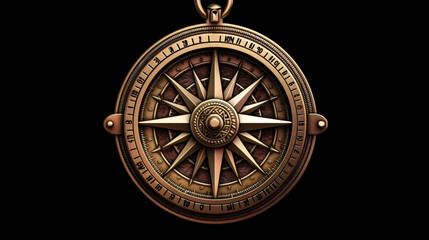 Fototapeta na wymiar Brass antique compass